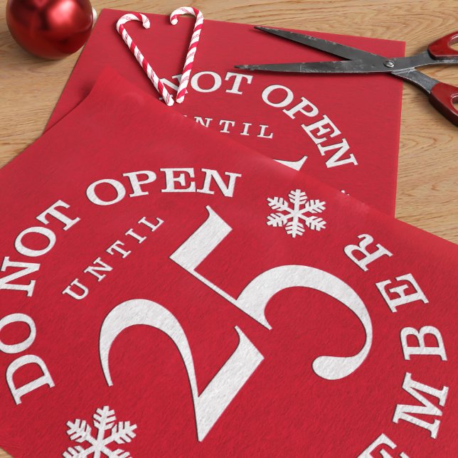 Red Christmas Funny nicht öffnen Gewebe Papier (Do not upon until Christmas. No peeking! Fun and festive tissue paper just for you)