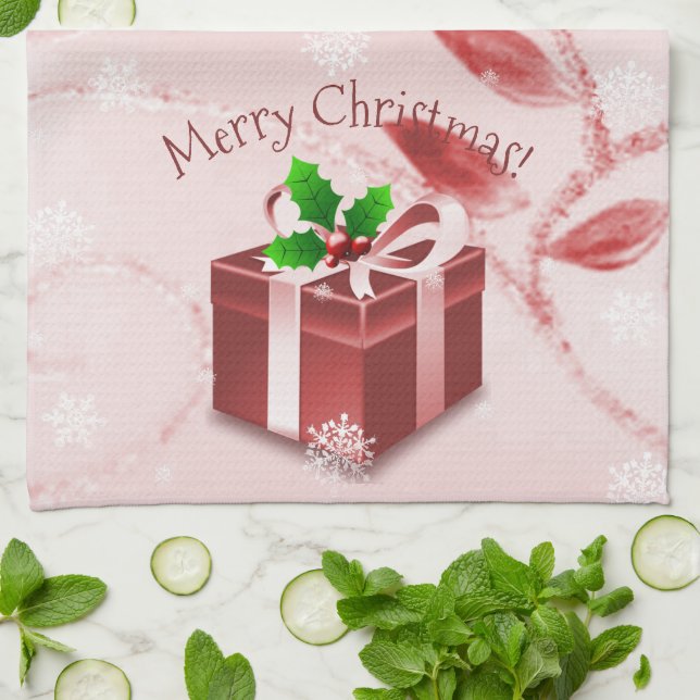 Red Christmas Geschenk Küchentuch (Gefaltet)