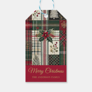 Red Christmas Geschenk tag Rustikales Kariertes Ta Geschenkanhänger