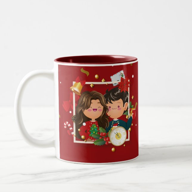 Red Christmas Gift Mug (Gauche)