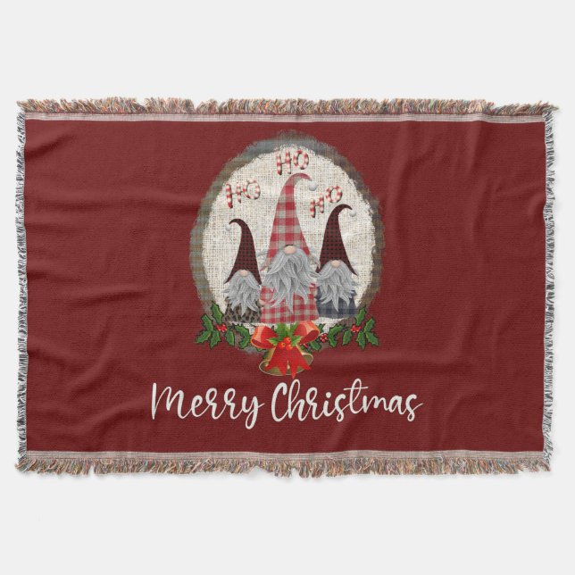 Red Christmas Gnomes Trendy Elves Decke (Vorderseite)