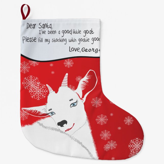 Red Christmas Goat - Sehr geehrter Weihnachtsmann, Großer Weihnachtsstrumpf (Vorderseite)