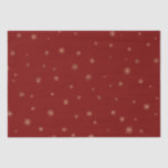 Red Christmas Gold Snowflakes Seidenpapier<br><div class="desc">Goldschneeflocken</div>