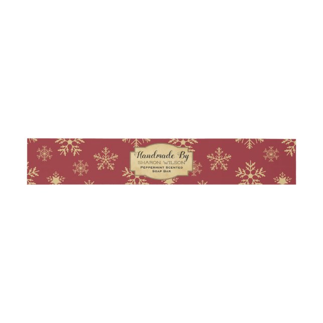 Red Christmas Handmade Soap Bath Bombenmarken Einladungsbanderole (Flach)