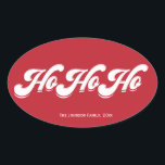 Red Christmas Ho Ho Ho Oval Stickers<br><div class="desc">Roter Weihnachtsfest Ho Ho Oval Aufkleber mit weißem, wechselndem Text</div>