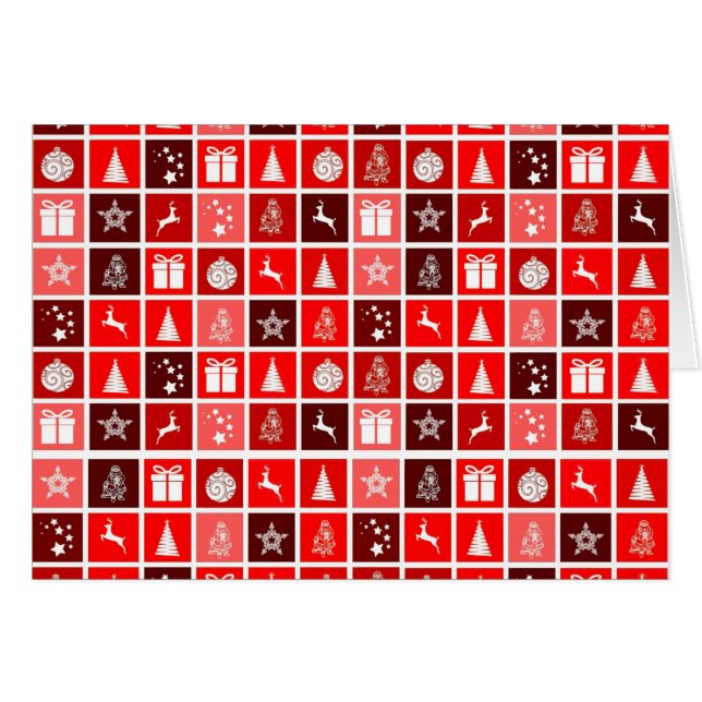 Red Christmas Holiday Cute Tree Reinder (Devant horizontal)