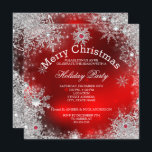 Red Christmas Holiday Party Winter Wonderland Einladung<br><div class="desc">Christmas Holiday Party Winter Wonderland Red Pearl. Merry Christmas,  Xmas Red Silver Pearl Winter Wonderland Snowflakes.   Zizzago created this design PLEASE NOTE all flat images! They Do NOT have real Glitter,  Diamonds Jewels or real Bows!!</div>