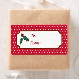 Red Christmas Holly Holiday Geschenke Tags Etikett