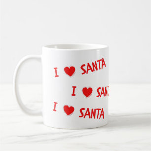 Red Christmas I Heart (Amour) Père Noël Mug