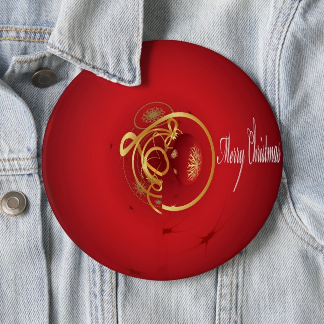 Red Christmas Jingle Bells haben einen gesegneten  Button (Beispiel)