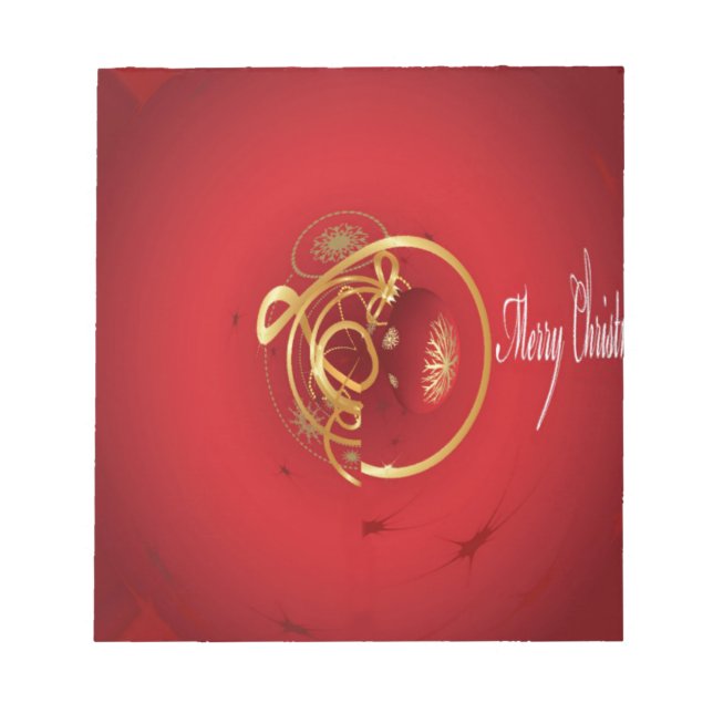 Red Christmas Jingle Bells haben einen gesegneten  Notizblock (Vorderseite)