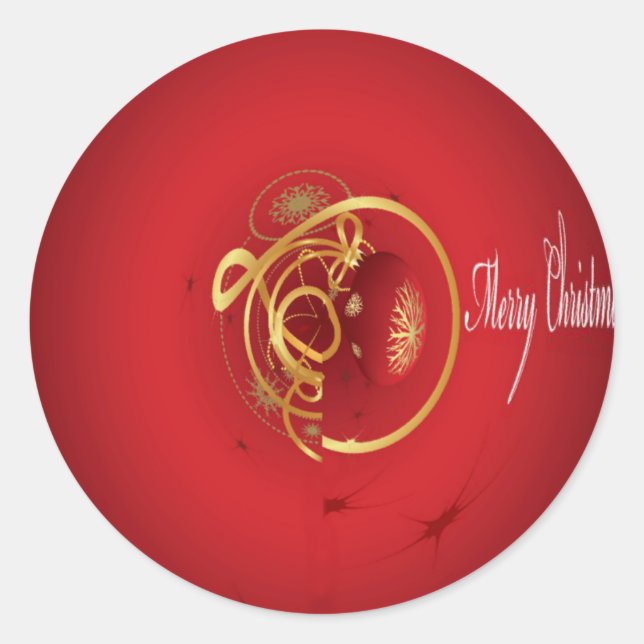 Red Christmas Jingle Bells haben einen gesegneten  Runder Aufkleber (Vorderseite)