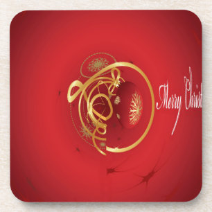 Red Christmas Jingle Bells haben einen gesegneten Untersetzer