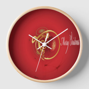 Red Christmas Jingle Bells haben einen gesegneten  Wanduhr