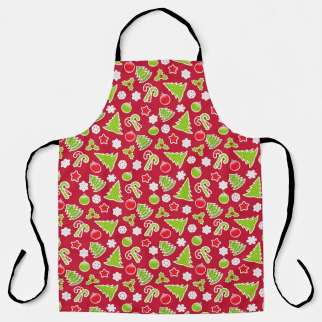Red Christmas Kitchen Schürze Geschenk (Vorderseite)
