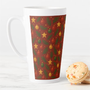Red Christmas Latte Tasse - Feierliche Keramik
