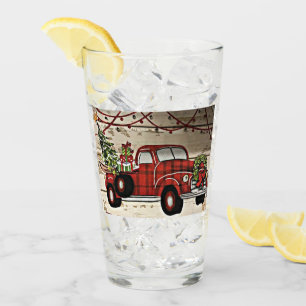 ***RED CHRISTMAS LIEFERWAGEN TRUCK*** GLAS