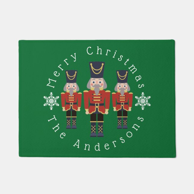 Red Christmas Nutcrackers Doormat Fußmatte (Vorderseite)