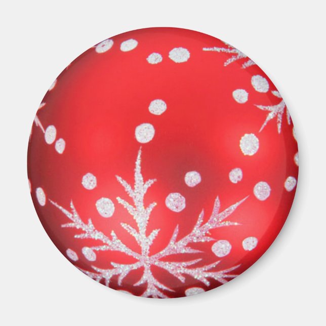 Red Christmas Ornament Magnet (Vorne)