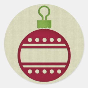 Red Christmas Ornament Runder Aufkleber