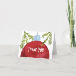 Red Christmas Ornament Wedding Vielen Dank Dankeskarte