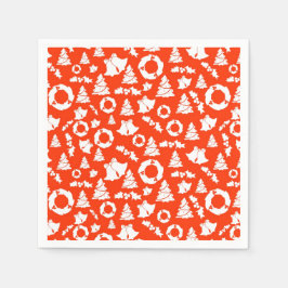 Red Christmas Pattern Paper Napkin Serviette