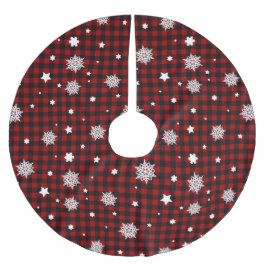 Red Christmas Pattern Polyester Weihnachtsbaumdecke