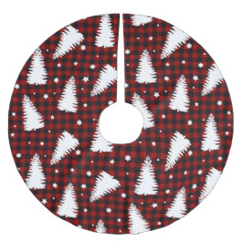 Red Christmas Pattern Polyester Weihnachtsbaumdecke