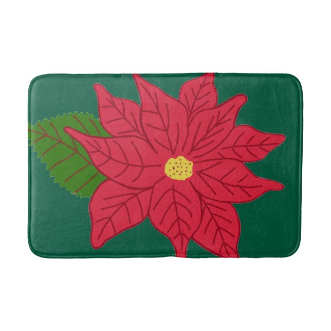 Red Christmas Poinsettia  Badematte (Vorderseite)