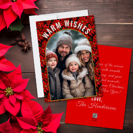Red Christmas Poinsettia Custom Foto Feiertagskarte