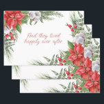 Red Christmas Poinsettia Frame Personalisiert Geschenkpapier Set<br><div class="desc">Red Poinsettias Aquarellrahmen mit personalisiertem Angebot in der Mitte in Ihrer Wahl von Farbe und Schriftart.</div>