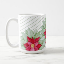 Red Christmas Poinsettia Watercolor Handgemalt Kaffeetasse