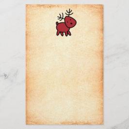 Red Christmas Reindeer Illustration Briefpapier
