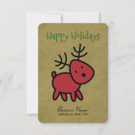 Red Christmas Reindeer Illustration Einladung