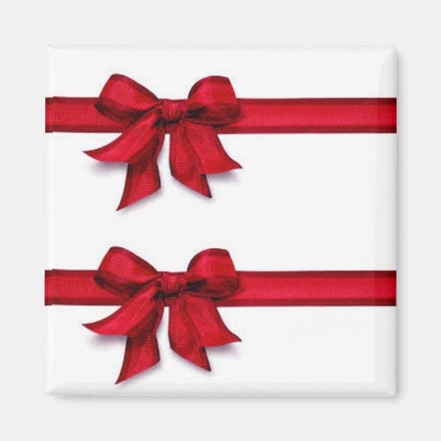 RED "CHRISTMAS" RIBBONS MAGNET (Vorne)