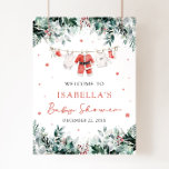 Red Christmas Santa Baby Babydusche Begrüßungszeic Poster<br><div class="desc">Das Red Christmas Santa Baby Baby Baby Duschbad Welcome Sign heißt Sie herzlich willkommen. Dieses in kräftigem Rot mit bezaubernden, an einer Weihnachtsdecke aufgehängte Baby-Kleidung Set den Ton für eine fröhliche Winterfeier. Ideal für einen Urlaub mit Babydusche, bietet es eine einladende, saisonale Touch, wenn sich Freunde und Familie treffen, um...</div>