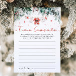 Red Christmas Santa Baby Dusche Time Kapselspiel Einladung<br><div class="desc">Das Red Santa Baby Christmas Baby Kleidung Time Kapsule Game ist eine festliche und sinnvolle Ergänzung zu Ihrer Babydusche zum Thema Urlaub! Dieses Spiel mit einem ansprechenden Design mit roten Weihnachtskleider, zarten roten Schneeflocken und einem wintergrünen Eukalyptus lädt die Gäste dazu ein, Notizen, Wünsche und Vorhersagen zu schreiben, damit sich...</div>