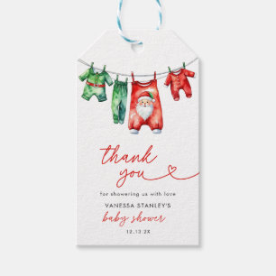 Red Christmas Santa Baby Dusche Vielen Dank Geschenkanhänger