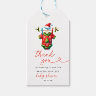 Red Christmas Santa Baby Dusche Vielen Dank Geschenkanhänger