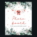 Red Christmas Santa Baby Duschkabine Foto Auszeich Poster<br><div class="desc">Das Red Santa Gender Neutral Santa Baby Kleidung Weihnachtsdusche Foto Booth Sign fügt Ihrer Babydusche eine festliche und unterhaltsame Touch hinzu! Mit seinem hellen roten Design mit zarten Schneeflocken, Eukalyptusgrün und bezaubernden, vom Weihnachtsmann inspiriert Kinderkleidung lädt dieses Schild die Gäste herzlich ein, an der Foto-Kabine unvergessliche Fotos zu genießen. Es...</div>