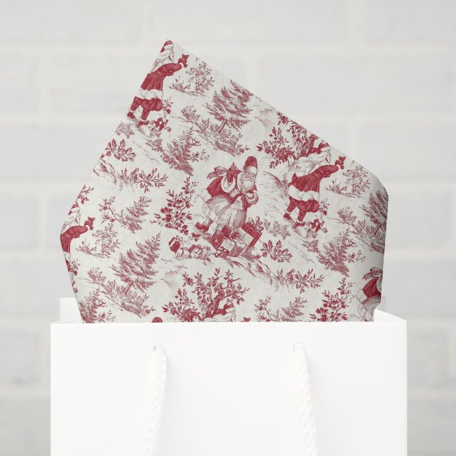 Red Christmas Santa Toile Seidenpapier (Geschenktüte)