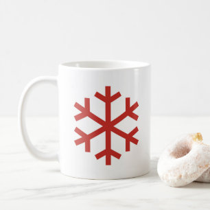 Red Christmas Snowflake Kaffeetasse