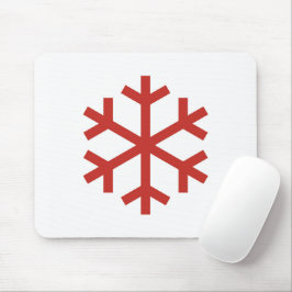 Red Christmas Snowflake Mousepad