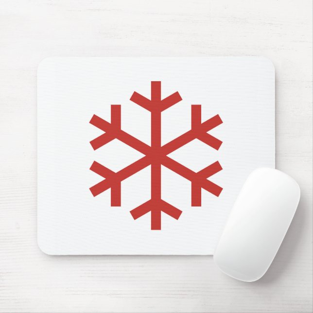 Red Christmas Snowflake Mousepad (Mit Mouse)