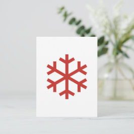 Red Christmas Snowflake Postkarte