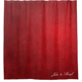 Red Christmas Snowflake und Star Personalisiert Duschvorhang