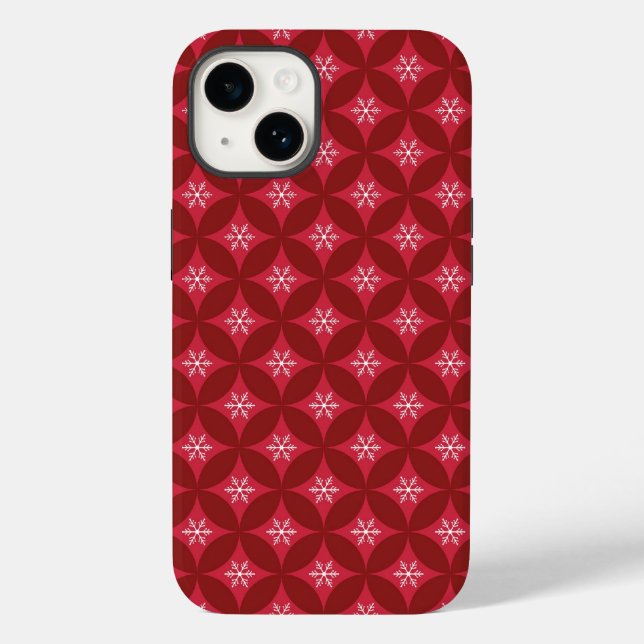 Red Christmas Snowflakes Handy Case (Rückseite)