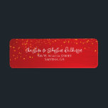 Red Christmas Star Rücksendeadresse<br><div class="desc">Ein wunderschönes Weihnachtsadressen-Label. Dieses rote Design zeichnet sich durch gelbe Sterne mit stilvoller Typografie aus. Einfach mit Ihren eigenen Details anpassen.</div>