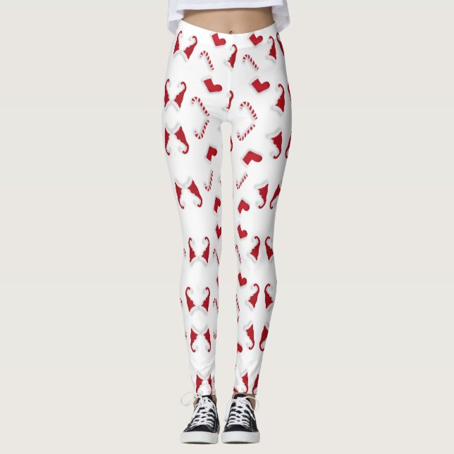 Red Christmas Strumpf Cap & Candy Cane Leggings (Vorderseite)