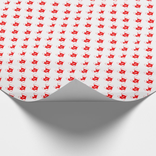 Red Christmas Strumpf Geschenkpapier (Ecke)